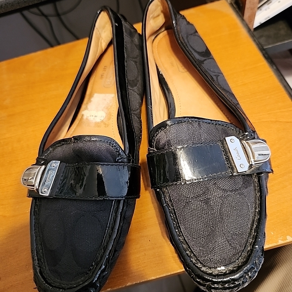 Coach Black Patent Leather Loafers